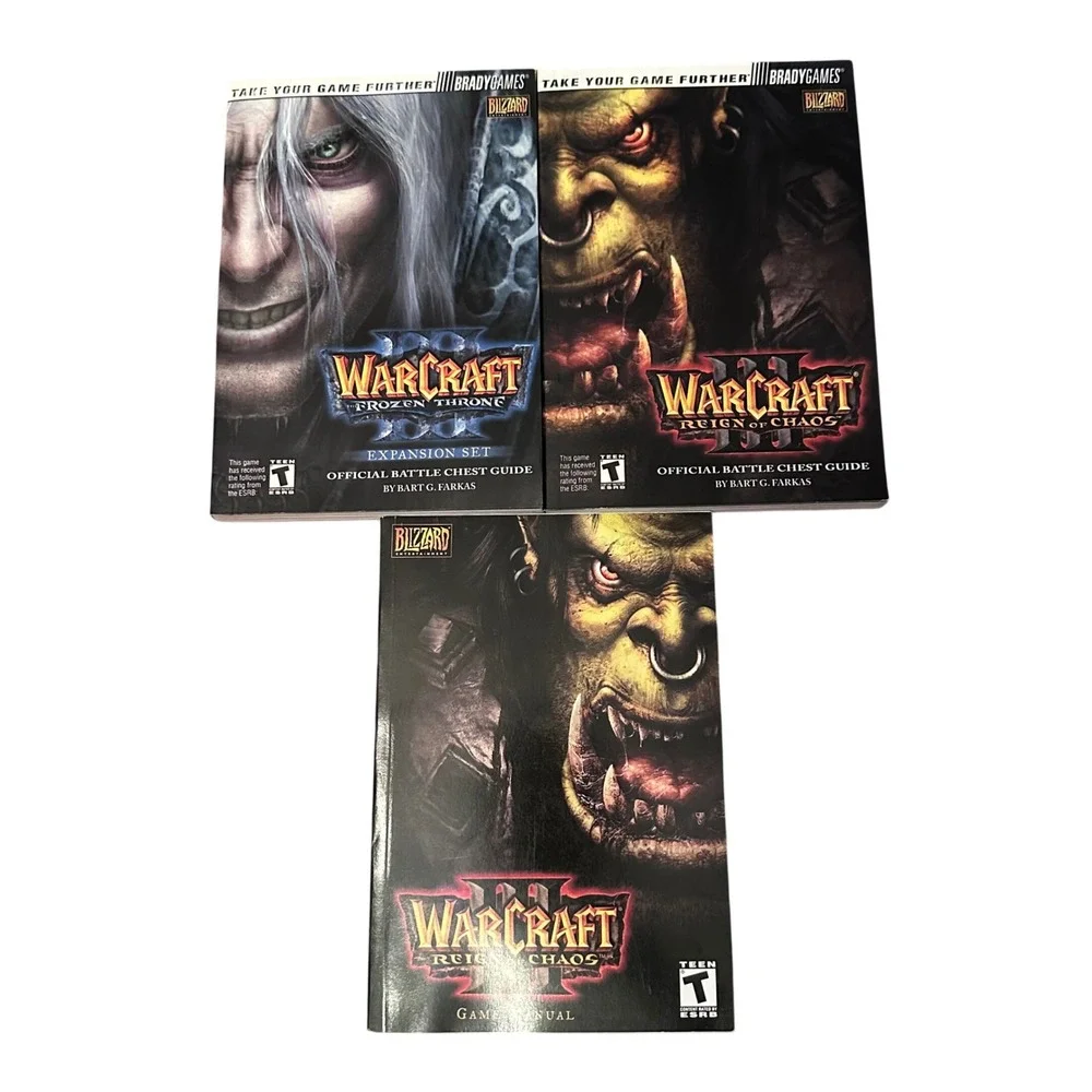 Blizzard Warcraft III Official Battle Chest Guides & Game Manual Set PC